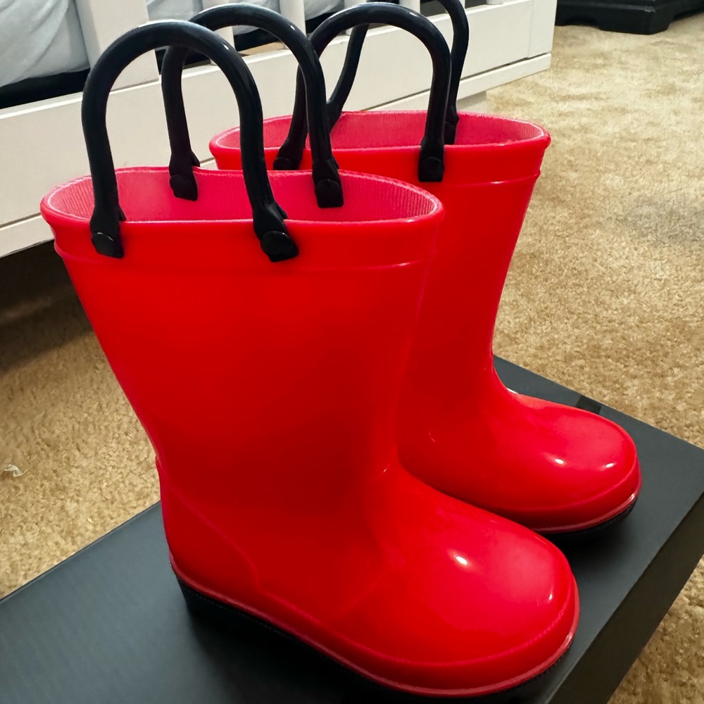 Bright Red Rain Boots